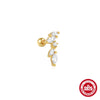 S925 Silver Geometric Tassel Marquise Stud Earrings With Zirconia