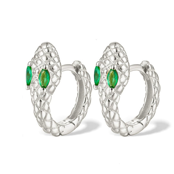 S925 Silver Gold And Blue Snakeshaped Earrings For Women Retro High End Electroplated