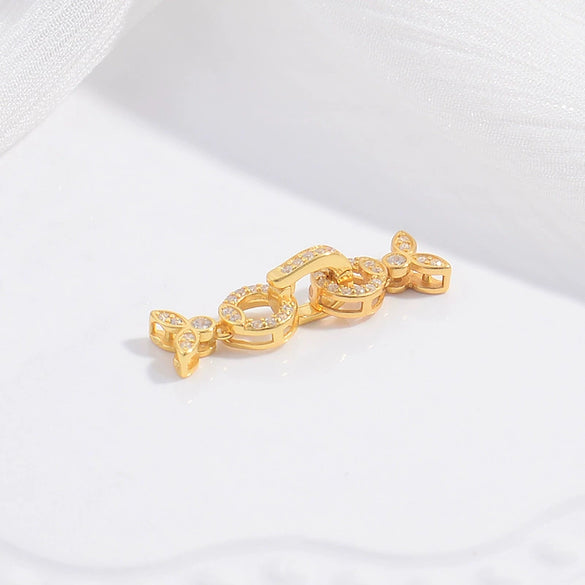 S925 Silver Gold Plated Pearl Horseshoe Buckle Handmade Diy Bracelet Necklace Removable Connecting Buckle