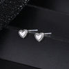 S Silver Heart Shape Ear Stud Earrings Electroplated Light Luxury Minimalist All Match Sleeping Stud Earrings