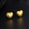 S Silver Heart Shape Ear Stud Earrings Electroplated Light Luxury Minimalist All Match Sleeping Stud Earrings