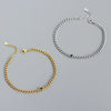 S925 Silver Heavy Metal Tank Chain Allmatch Bracelet With Geometric Style