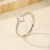 S925 Silver Light Luxury Row Diamond Simulation Diamond Ring With Rhombus Pattern Set With Diamonds For Women