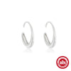 S925 Silver Mini Pearl Cshaped Earrings With Inlaid Zircon Simple And Versatile Chain Niche Design