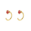 S925 Silver Needle Copper Inlaid Colored Zircon Geometric Electroplated Earrings