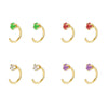 S925 Silver Needle Copper Inlaid Colored Zircon Geometric Electroplated Earrings