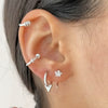 S925 Silver Needle Copper Inlaid Colored Zircon Geometric Electroplated Earrings