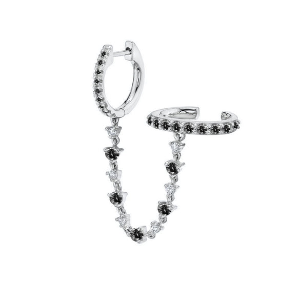 S925 Silver Needle Double Hoop Ear Clips With Diamond For Women Copper Geometric Gold Inlaid Earrings