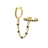 S925 Silver Needle Double Hoop Ear Clips With Diamond For Women Copper Geometric Gold Inlaid Earrings