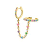 S925 Silver Needle Double Hoop Ear Clips With Diamond For Women Copper Geometric Gold Inlaid Earrings