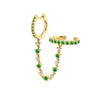 S925 Silver Needle Double Hoop Ear Clips With Diamond For Women Copper Geometric Gold Inlaid Earrings
