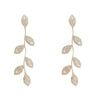 S925 Silver Needle Long Leaf Tassel Earrings With Zircon For Women Alloy Material With Electroplating Treatment