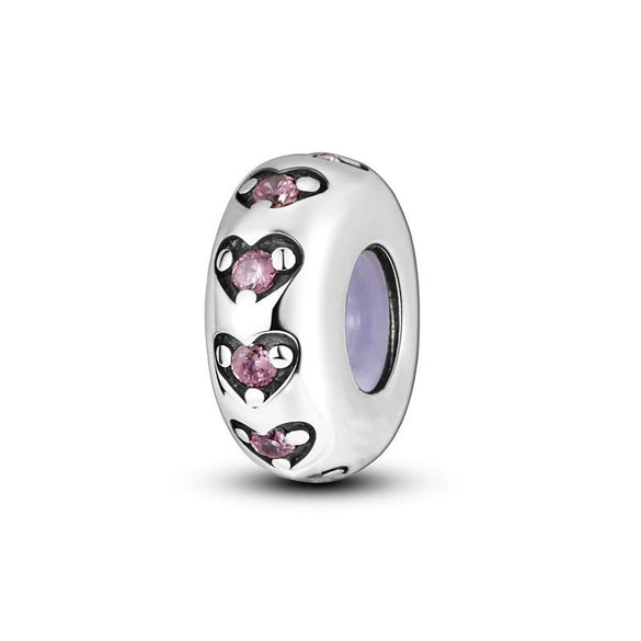 S925 Silver Plated Diy Bracelet And Necklace With Colorful Love Fixed Clip Beads And Dripping Oil Design