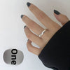 S925 Silver Plated Wide Brimmed Retro Fashion Heavy Industry Geometric Wave Open Finger Ring For Women Copper Material With Electroplating