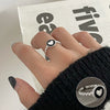 S925 Silver Plated Wide Brimmed Retro Fashion Heavy Industry Geometric Wave Open Finger Ring For Women Copper Material With Electroplating