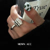 S925 Silver Plated Wide Brimmed Retro Fashion Heavy Industry Geometric Wave Open Finger Ring For Women Copper Material With Electroplating