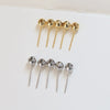 S925 Silver Real Gold Plated Round Bead Perforable Earrings Diy Accessories