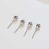 S925 Silver Real Gold Plated Round Bead Perforable Earrings Diy Accessories