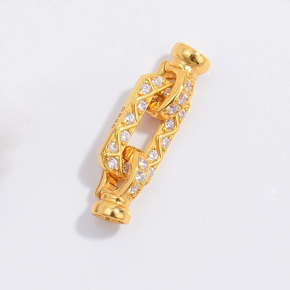 S925 Silver Square Buckle Zirconia Fashion Connection Buckle For Bracelet Necklace