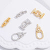 S925 Silver Square Buckle Zirconia Fashion Connection Buckle For Bracelet Necklace