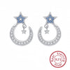 S925 Silver Star Shape Diamond Encrusted Women's Earrings Light Luxury Style