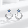 S925 Silver Star Shape Diamond Encrusted Women's Earrings Light Luxury Style