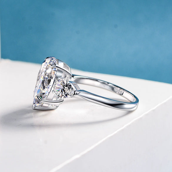 S925 Silver Water Drops High Carbon Diamond Simple Personality Ring For Women Jewelry