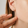 S925 Silver Women's Ear Wire Zircon Long Tassel Earrings Geometric Pattern