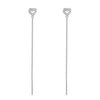 S925 Silver Women's Ear Wire Zircon Long Tassel Earrings Geometric Pattern