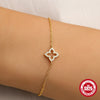 S925 Silver Women's Four Leaf Clover Geometric Style Electroplated Bracelet