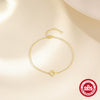 S925 Silver Women's Four Leaf Clover Geometric Style Electroplated Bracelet