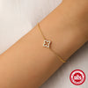 S925 Silver Women's Four Leaf Clover Geometric Style Electroplated Bracelet