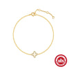 S925 Silver Women's Four Leaf Clover Geometric Style Electroplated Bracelet