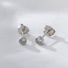 S925 Silver Women's Mini Elegant Single Diamond Ear Piercing Earrings With Geometric Style
