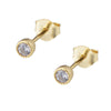 S925 Silver Women's Mini Elegant Single Diamond Ear Piercing Earrings With Geometric Style