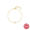 S925 Silver Women's Star Heart Shape Simple Slim Bracelet Electroplated Jewelry
