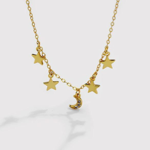 S925 Sterling Silver  Light Luxury Round Necklace Women's All  Match Personalized Gold Short Simple Stacked Clavicle Chain
