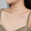 S925 Sterling Silver  Light Luxury Round Necklace Women's All  Match Personalized Gold Short Simple Stacked Clavicle Chain