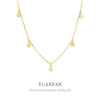 S925 Sterling Silver  Light Luxury Round Necklace Women's All  Match Personalized Gold Short Simple Stacked Clavicle Chain