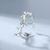 S925 Sterling Silver Adjustable Couple Rings Simple Geometric Antler Design Electroplated Matching Ring Set For Men And Women
