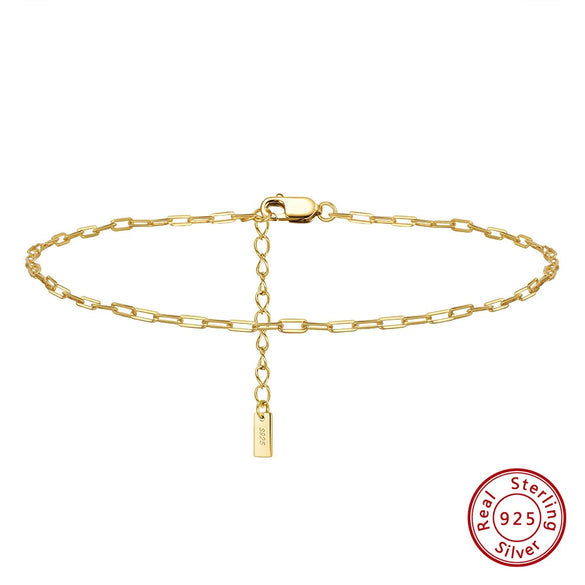 S925 Sterling Silver Adjustable Cross Chain Women's Anklet