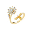 S925 Sterling Silver Adjustable Daisy Flower Bee Ring For Women Elegant Rotatable Floral Design With Electroplated Finish