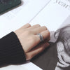 S925 Sterling Silver Adjustable Open Ring With Winding Wave Pattern Geometric Retro Design Unisex Fashion Jewelry