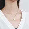 S925 Sterling Silver Ancient Coin Pendant Necklace For Women Geometric Queen Coin Collarbone Chain With Electroplated Finish