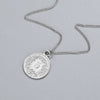 S925 Sterling Silver Ancient Coin Pendant Necklace For Women Geometric Queen Coin Collarbone Chain With Electroplated Finish