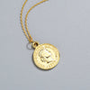 S925 Sterling Silver Ancient Coin Pendant Necklace For Women Geometric Queen Coin Collarbone Chain With Electroplated Finish