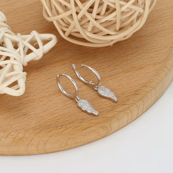 S925 Sterling Silver Angel Wings Women's Fashion Earrings