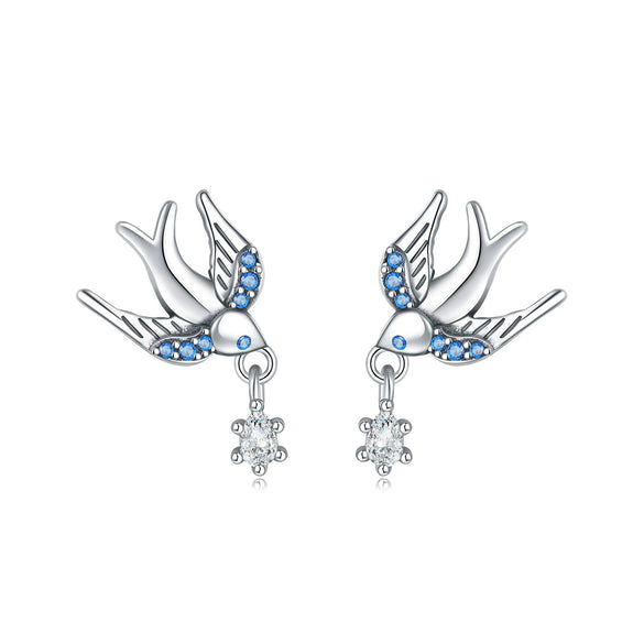 S925 Sterling Silver Animal Zodiac Earrings With Electroplating