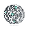 S925 Sterling Silver Beaded Leaf Clover Rose Pendant Diy Bracelet Jewelry Accessories With Epoxy Process