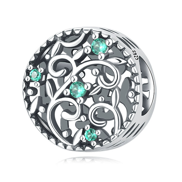 S925 Sterling Silver Beaded Leaf Clover Rose Pendant Diy Bracelet Jewelry Accessories With Epoxy Process